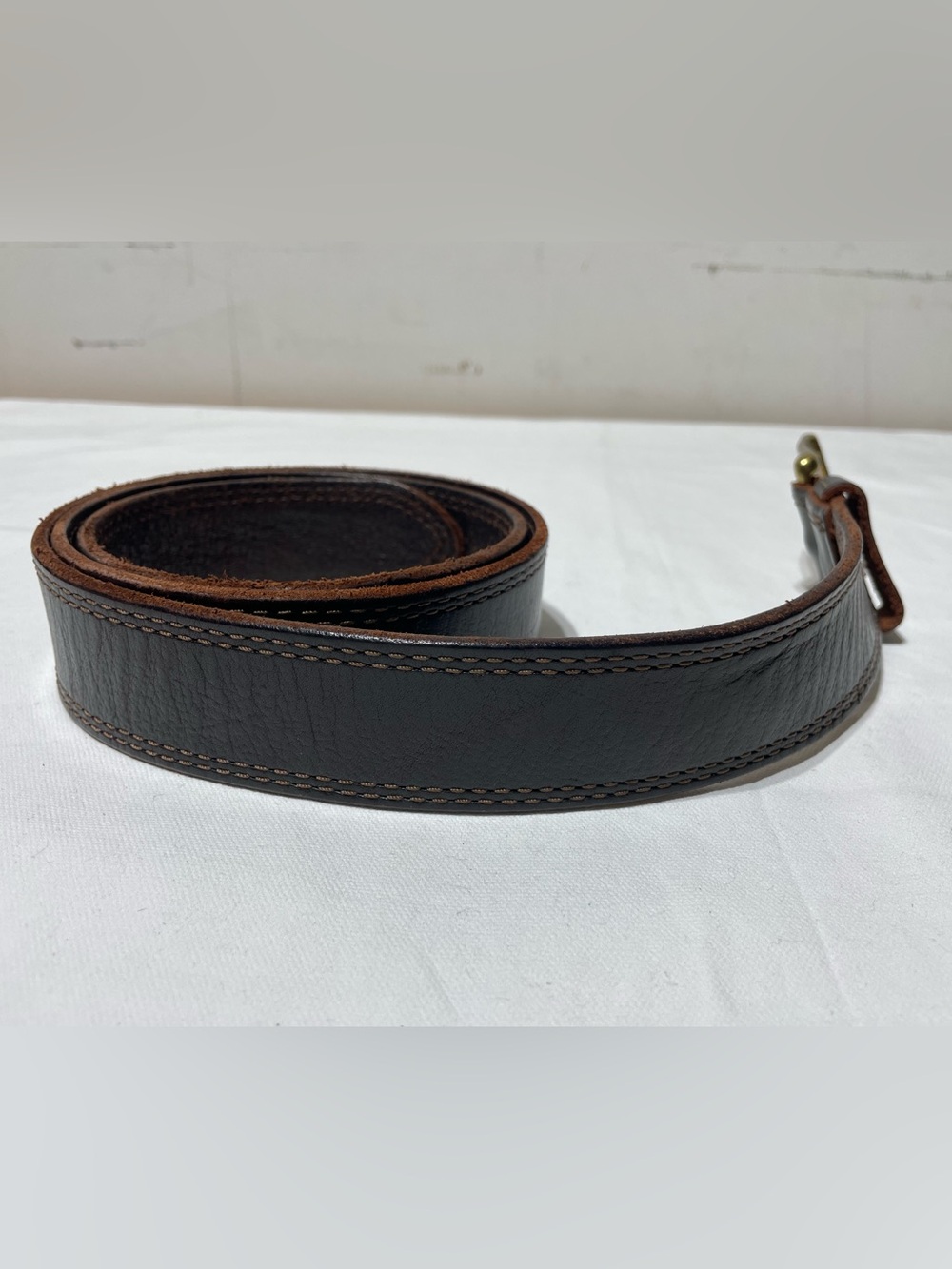 Allen Edmonds Leather Belt Men’s 41 Dark Brown Brass USA Made - Picture 3 of 16